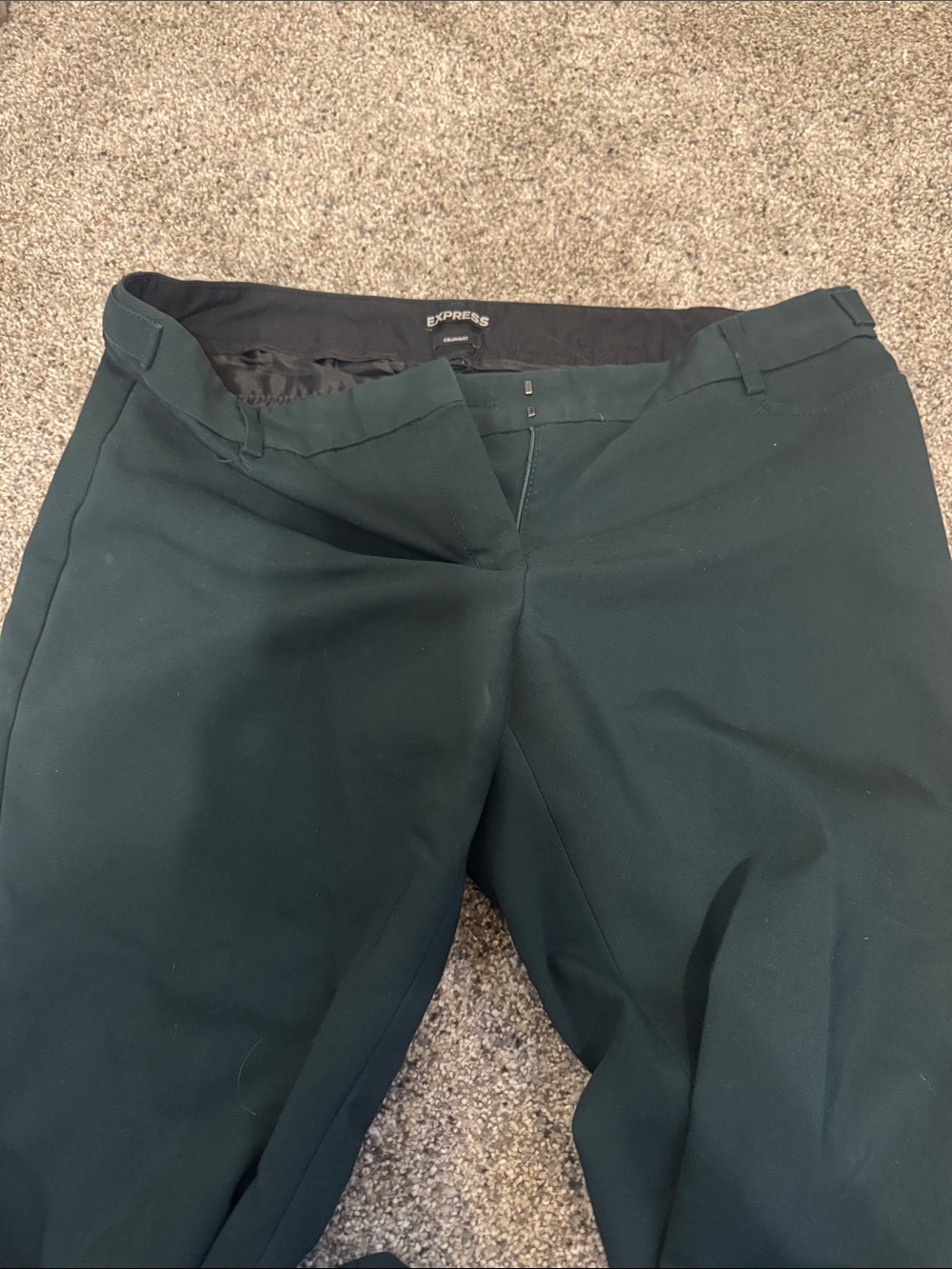 Express Forest Green Straight Dress Pants